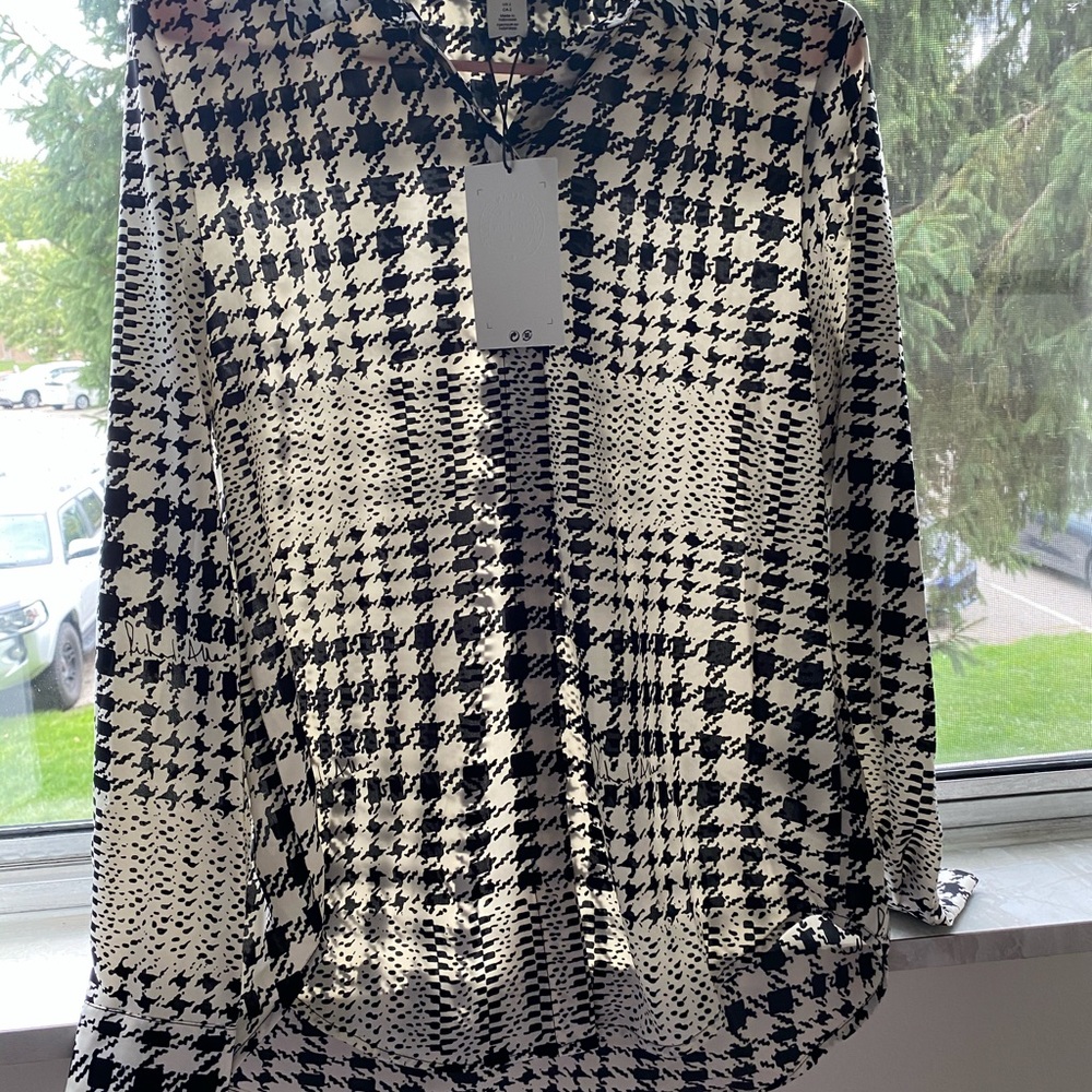 all over print peplum shirt
